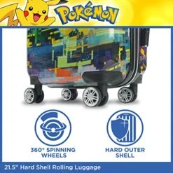 Ful Pokemon Pikachu 21 Inch Rolling Luggage, Hardshell Carry On Suitcase With Wheels, Multicolor (FBML0001-998) -Luggage Factory Store 51K CippmQL