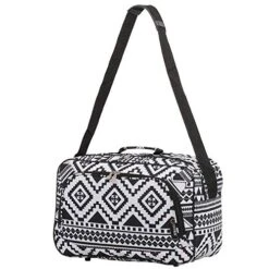 16 Inch Carry On Hand Luggage Flight Duffle Bag, 2nd Bag Or Underseat, 19L (Black Aztec)
