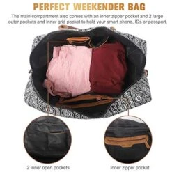 Oflamn Weekender Bag For Women Carry-On Luggage Bohemian style Duffle Bag Overnight Bags 3-4 Day' Travel Bags With Separated Shoes Compartment 14 Oflamn Weekender Bag For Women Carry-On Luggage Bohemian style Duffle Bag Overnight Bags 3-4 Day' Travel Bags With Separated Shoes Compartment -Luggage Factory Store 51MEyAy 6uL