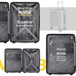 LEVEL8 Carry On Luggage, Road Runner Carry-on Suitcase With Front Pocket, PC Hardside Luggage With Spinner Wheels, TSA Locks - Navy Blue, 20 Inch -Luggage Factory Store 51O0p7rvAsL