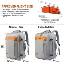 LOVEVOOK Carry On Backpack, 40L Travel Backpack For Women Men Airline Approved, Expandable Large Suitcase Backpacks With 4 Packing Cubes, Aer Travel Pack 3, Water Resistant Weekender Bag -Luggage Factory Store 51PV3XJYPjL
