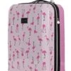 Betsey Johnson Designer 20 Inch Carry On - Expandable (ABS + PC) Hardside Luggage - Lightweight Durable Suitcase With 8-Rolling Spinner Wheels For Women (20in, Flamingo Strut) -Luggage Factory Store 51QUtvkIswL