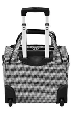 London Fog Cambridge Ultra-Lightweight 15inch 2-Wheel Under The Seat Bag, Black/White Houndstooth -Luggage Factory Store 51RTzAtSaeL