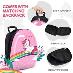 Emissary Kids Luggage With Wheels For Girls - 18” Unicorn Kids Suitcase With 14” Backpack - Kids Suitcases For Girls - Hard-Sided Rolling Kids Suitcase - Kids Carry On Luggage With Wheels -Luggage Factory Store 51S5yg8uD0L