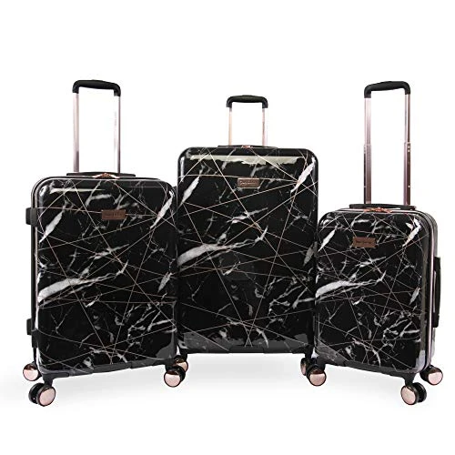 Juicy Couture Women's Vivian 3 Piece Hardside Spinner Luggage Set, Black Marble Web, One Size 3 Juicy Couture Women's Vivian 3 Piece Hardside Spinner Luggage Set, Black Marble Web, One Size