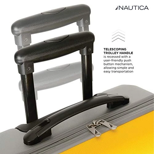 Nautica Hardside Carry On Luggage - 20 Inch Spinner Wheels Suitcase Lightweight Rolling Travel Bag For Under Seat, Yellow/Silver 7 Nautica Hardside Carry On Luggage - 20 Inch Spinner Wheels Suitcase Lightweight Rolling Travel Bag For Under Seat, Yellow/Silver - Image 5