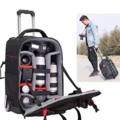 Convenient Photography Rolling Luggage Digital Shoulder Suitcase With Wheels Men Camera Cabin Trolley Travel Bags (Color : Small) -Luggage Factory Store 51ZjeDsBFBL