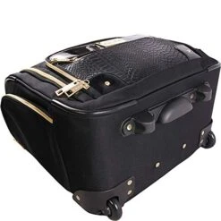 BEBE Women's Evans Wheeled Under The Seat Carry On Bag, Black Croc -Luggage Factory Store 51a 2BfqdBmoL