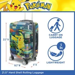 Ful Pokemon Pikachu 21 Inch Rolling Luggage, Hardshell Carry On Suitcase With Wheels, Multicolor (FBML0001-998) -Luggage Factory Store 51csE 2O6cL