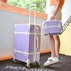 Classical Retro Rolling Luggage With Cosmetic Bag For Women Travel Carry On Trolley Suitcase,Gray,26 10 Classical Retro Rolling Luggage With Cosmetic Bag For Women Travel Carry On Trolley Suitcase,Gray,26 -Luggage Factory Store 51eqn9y foL 1e8b36f3 5a75 4aa9 9386 ceb62c299c37
