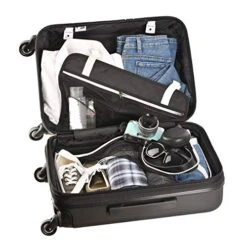 Sherpani Meridian, 22 Inch Travel Hardside Luggage, Durable Hardshell Luggage, Expandable Suitcases With Wheels, Rolling Luggage Carry On, Lightweight Carry On Luggage With Spinner Wheels (Black) -Luggage Factory Store 51fcuXJopWL