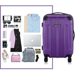 Goplus 20" ABS Carry On Luggage Expandable Hardside Travel Bag Trolley Rolling Suitcase GLOBALWAY (Purple) 13 Goplus 20" ABS Carry On Luggage Expandable Hardside Travel Bag Trolley Rolling Suitcase GLOBALWAY (Purple) -Luggage Factory Store 51ihorXYTvL