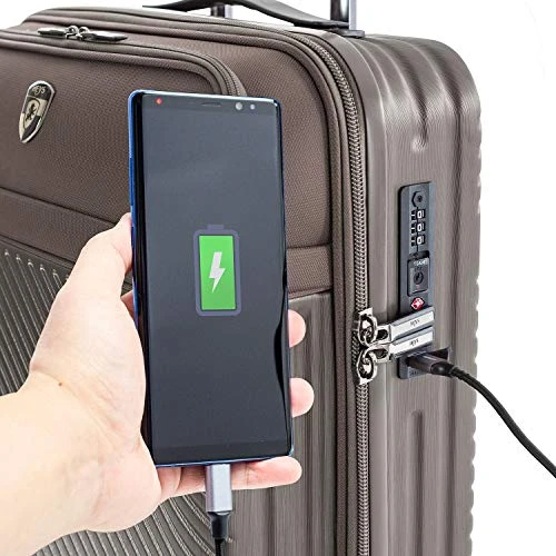 Heys Charge-a-Weigh 2.0 21" Spinner Carry On Luggage (Tan) 4 Heys Charge-a-Weigh 2.0 21" Spinner Carry On Luggage (Tan) - Image 2