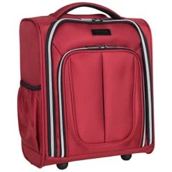 Kenneth Cole Reaction Lincoln Square 16" 1680d Polyester 2-Wheel Underseater Carry-on, Red -Luggage Factory Store 51m8gX8FbBL
