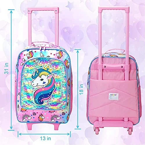 Kids Suitcase, Rolling Luggage With Wheels For Girls - Unicorn 7 Kids Suitcase, Rolling Luggage With Wheels For Girls - Unicorn - Image 5
