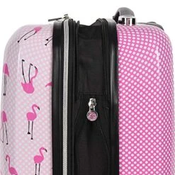 Betsey Johnson Luggage Hardside 3 Piece Set Suitcase With Spinner Wheels (20" 26" 30") (One Size, Flamingo Strut) -Luggage Factory Store 51my9uaq8qL