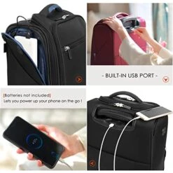 VERAGE Carry On Underseat Luggage With Wheels & USB Port, Wheeled Spinner Bag Carry-on Luggages For Airlines, Lightweight Suitcase Men Women, Pilots And Crew (14-Inch Compact) -Luggage Factory Store 51pTiwCDI L