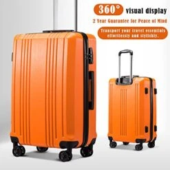 Coolife Luggage Suitcase PC+ABS With TSA Lock Spinner Carry On Hardshell Lightweight 20in 24in 28in(orange, S(20in_carry On)) -Luggage Factory Store 51qZKhhu7sL a6c6614a 9f00 4dd5 ab45 5fb817e13454
