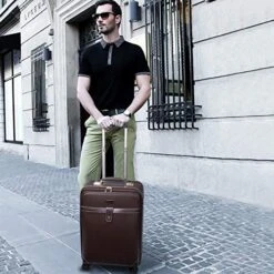 Retro Travel Suitcase Rolling Spinner Luggage Women Trolley Case 24inch Wheels Man 20inch Box PVC Vintage Cabin Travel Bag Trunk (Color : 24inch) -Luggage Factory Store 51sdXXEPfhL