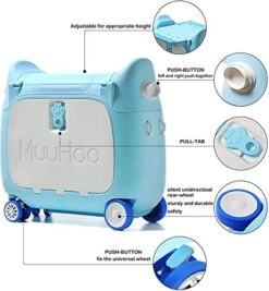 ANIMOR Kids Travel Partner Ride-On Suitcase And Carry-On Luggage, Classic Rolling Luggage (Penguin Blue) -Luggage Factory Store 51sgaYlbBpL