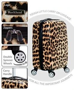 Rockland Safari Hardside Spinner Wheel Luggage, Leopard, Carry-On 20-Inch -Luggage Factory Store 51syV1Qq0wL