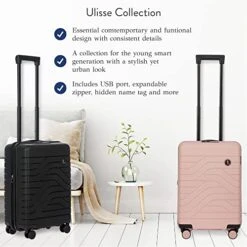 Bric's B|Y Ulisse Spinner Suitcase - 21 Inch Carry-On Luggage - Hard Exterior And TSA-Approved Lock - Pearl Pink -Luggage Factory Store 51tB4aTPXNL
