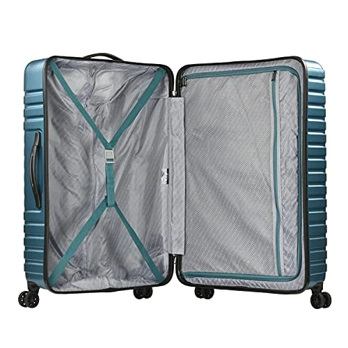 U.S. Traveler Boren Polycarbonate Hardside Rugged Travel Suitcase Luggage With 8 Spinner Wheels, Aluminum Handle, Teal, 2-Piece Set 8 U.S. Traveler Boren Polycarbonate Hardside Rugged Travel Suitcase Luggage With 8 Spinner Wheels, Aluminum Handle, Teal, 2-Piece Set - Image 6
