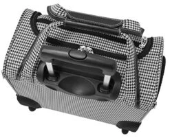 London Fog Cambridge Ultra-Lightweight 15inch 2-Wheel Under The Seat Bag, Black/White Houndstooth -Luggage Factory Store 51yb2CN9M7L