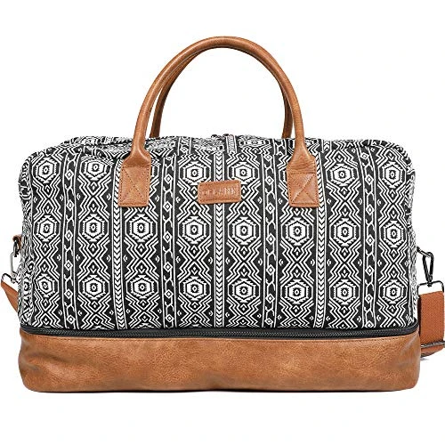 Oflamn Weekender Bag For Women Carry-On Luggage Bohemian style Duffle Bag Overnight Bags 3-4 Day' Travel Bags With Separated Shoes Compartment 3 Oflamn Weekender Bag For Women Carry-On Luggage Bohemian style Duffle Bag Overnight Bags 3-4 Day' Travel Bags With Separated Shoes Compartment