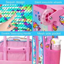 Kids Suitcase, Rolling Luggage With Wheels For Girls - Unicorn 15 Kids Suitcase, Rolling Luggage With Wheels For Girls - Unicorn -Luggage Factory Store 61RhWVwgC L