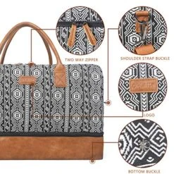 Oflamn Weekender Bag For Women Carry-On Luggage Bohemian style Duffle Bag Overnight Bags 3-4 Day' Travel Bags With Separated Shoes Compartment 12 Oflamn Weekender Bag For Women Carry-On Luggage Bohemian style Duffle Bag Overnight Bags 3-4 Day' Travel Bags With Separated Shoes Compartment -Luggage Factory Store 61RzPbkpOtL
