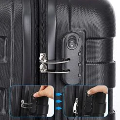 SUPER DEAL Hardside Expandable Spinner Luggage 21 Inch Carry On Luggage Lightweight Travel Suitcase With 360°Swivel Wheels And Height Adjustable Handle, Black -Luggage Factory Store 61fI3bt56GL