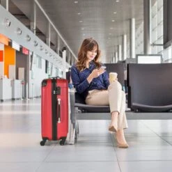 Goplus 3Pcs Luggage Set, Hardside Travel Rolling Suitcase, 20/24/28 Rolling Luggage Upright, Hardshell Spinner Luggage Set With Telescoping Handle, Coded Lock Travel Trolley Case (Wine) -Luggage Factory Store 61pr4uMV 2B 2BL