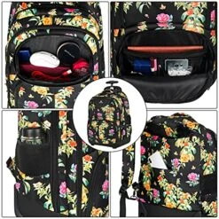 Backpack With Wheels, Travel-friendly Rolling Laptop Backpack For Men Women, MATEIN Freewheel Carry On Luggage Business Bag, Compact College School Student Computer Bag Fit 17 Inch Notebook, Floral 12 Backpack With Wheels, Travel-friendly Rolling Laptop Backpack For Men Women, MATEIN Freewheel Carry On Luggage Business Bag, Compact College School Student Computer Bag Fit 17 Inch Notebook, Floral -Luggage Factory Store 61x4 P1eVsL