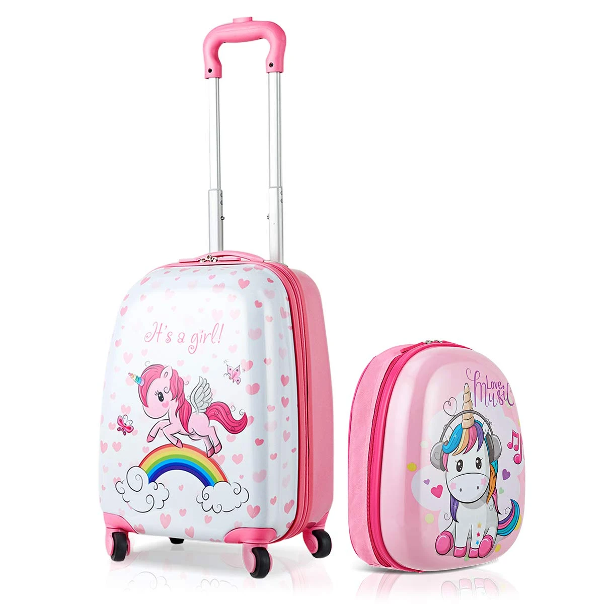 HONEY JOY 2Pc Kids Luggage Set, 12'' Backpack & 16'' Rolling Suitcase, Hard Shell Trolley Suitcase With Spinner Wheels, Carry On Luggage Set For Boys And Girls Travel (Unicorn) 3 HONEY JOY 2Pc Kids Luggage Set, 12'' Backpack & 16'' Rolling Suitcase, Hard Shell Trolley Suitcase With Spinner Wheels, Carry On Luggage Set For Boys And Girls Travel (Unicorn)