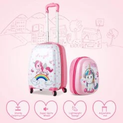 HONEY JOY 2Pc Kids Luggage Set, 12'' Backpack & 16'' Rolling Suitcase, Hard Shell Trolley Suitcase With Spinner Wheels, Carry On Luggage Set For Boys And Girls Travel (Unicorn) 10 HONEY JOY 2Pc Kids Luggage Set, 12'' Backpack & 16'' Rolling Suitcase, Hard Shell Trolley Suitcase With Spinner Wheels, Carry On Luggage Set For Boys And Girls Travel (Unicorn) -Luggage Factory Store 71Jgyqs9uiL