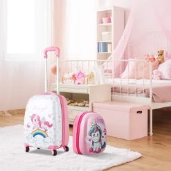 HONEY JOY 2Pc Kids Luggage Set, 12'' Backpack & 16'' Rolling Suitcase, Hard Shell Trolley Suitcase With Spinner Wheels, Carry On Luggage Set For Boys And Girls Travel (Unicorn) 11 HONEY JOY 2Pc Kids Luggage Set, 12'' Backpack & 16'' Rolling Suitcase, Hard Shell Trolley Suitcase With Spinner Wheels, Carry On Luggage Set For Boys And Girls Travel (Unicorn) -Luggage Factory Store 71eFDPvzFbL