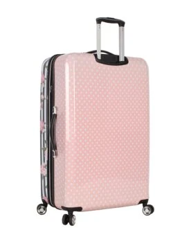 Betsey Johnson 30 Inch Checked Luggage Collection - Expandable Scratch Resistant (ABS + PC) Hardside Suitcase - Designer Lightweight Bag With 8-Rolling Spinner Wheels (Stripe Roses) -Luggage Factory Store 71hqZNTpMgL