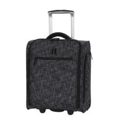 It Luggage 17.1" Stitched Squares 2 Wheel Underseat Tote, Black