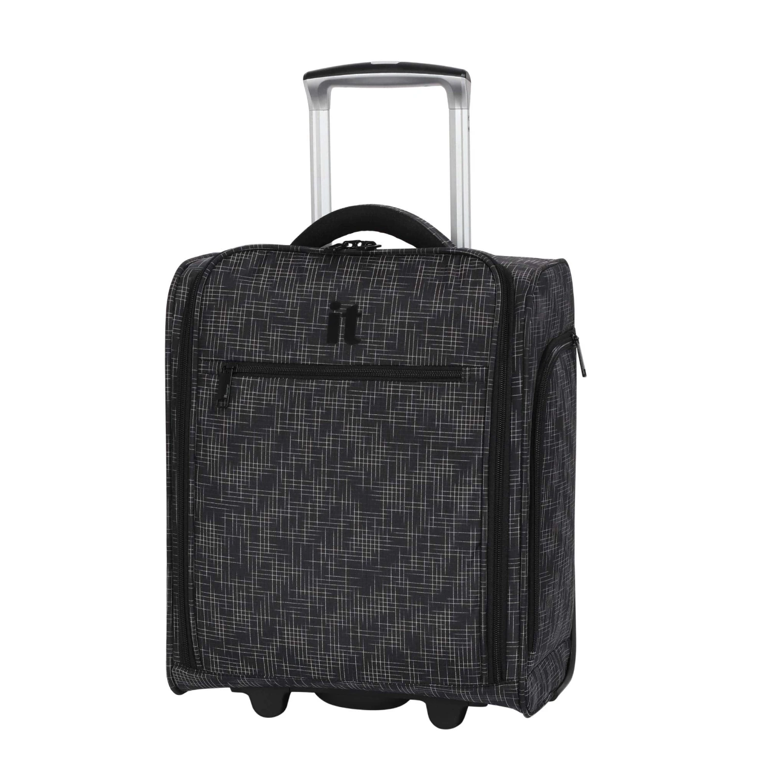 It Luggage 17.1" Stitched Squares 2 Wheel Underseat Tote, Black 3 It Luggage 17.1" Stitched Squares 2 Wheel Underseat Tote, Black