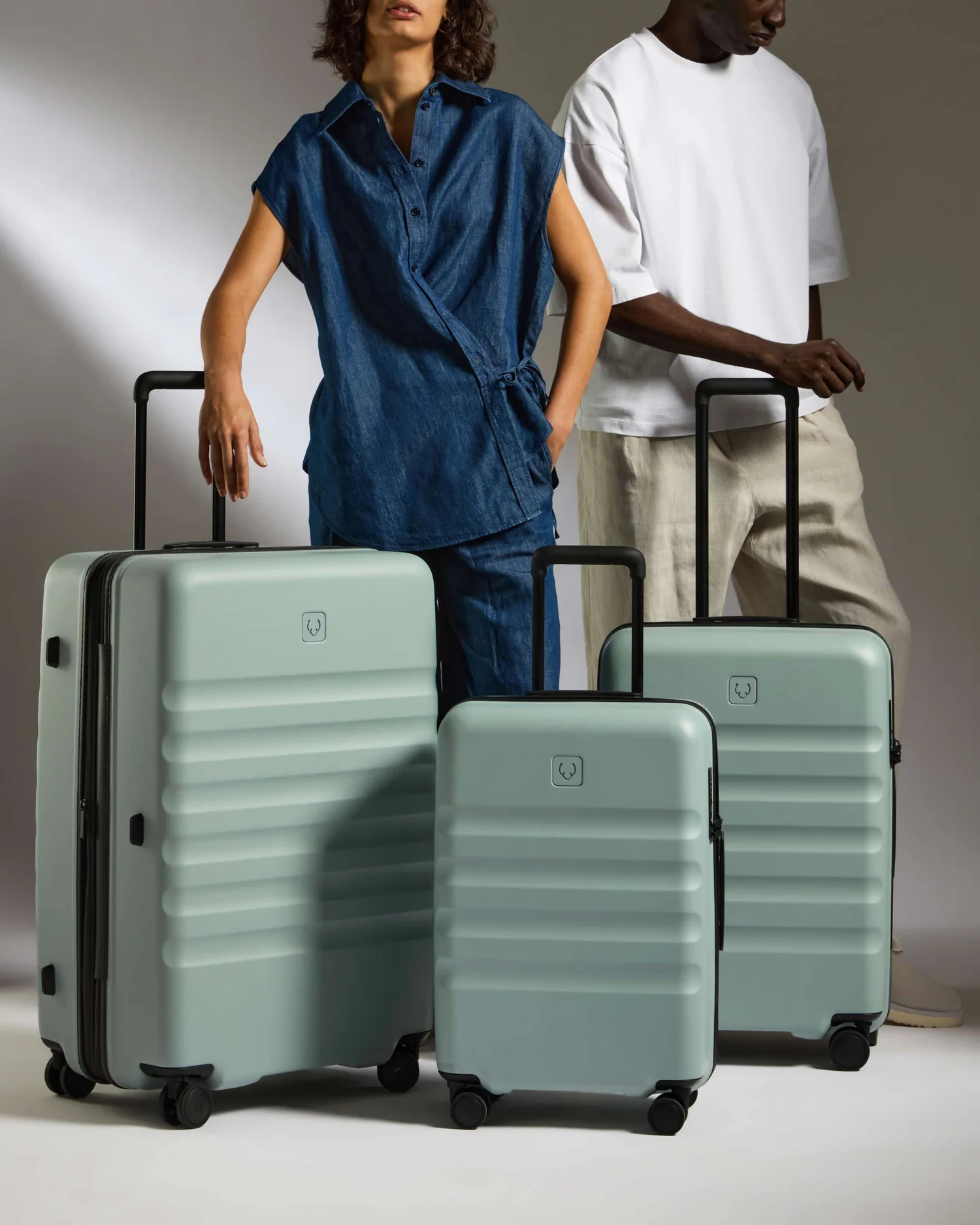 Luggage Factory Store -Luggage Factory Store Antler 02 Icon Stripe Set F1 Mist Model