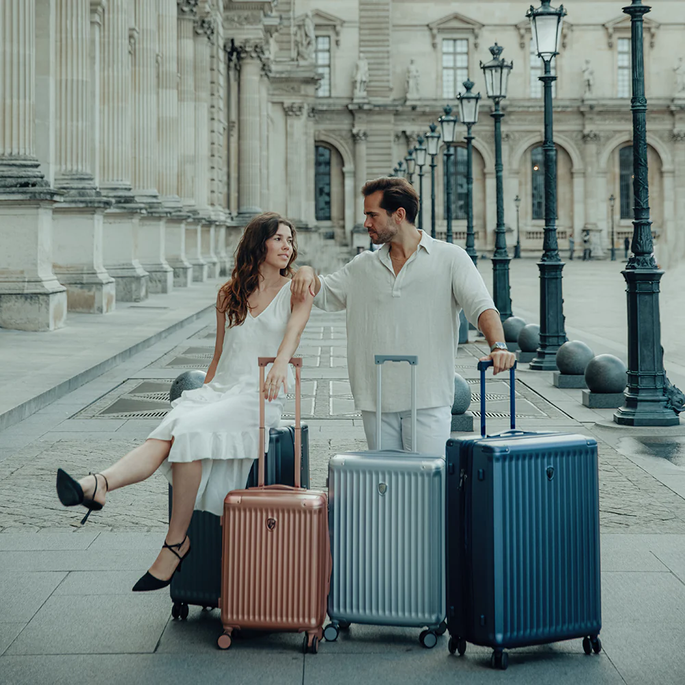 Luggage Factory Store -Luggage Factory Store Luxe Navy 21 inch heys luggage lifestyle reel cover